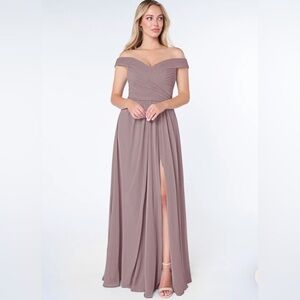 NWT Azazie Audrianna Maxi dress/ Gown/ Dusk/ Double lined/ Approx. size US 14/16